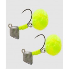 Джиг-головка с подвесом Jackall Timon Egg Pompon 2gr Kiiro