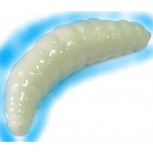 Мягкая приманка Trout Zone Maggot 1.3 белый GLOW (голубое свечение) СЫР