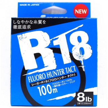 Леска флюорокарбоновая Kureha Seaguar R18 Fluoro Hunter Tact [Clear] 100m
