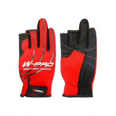 Перчатки рыболовные без трех пальцев Wonder Gloves W-Pro красные WG-FGL023 XL