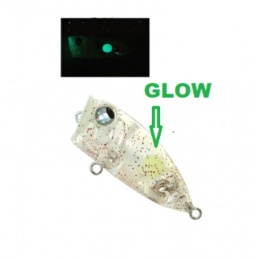 Воблер Rudies Meba Popper Z 35 F цв Clear Akarame Spot Glow